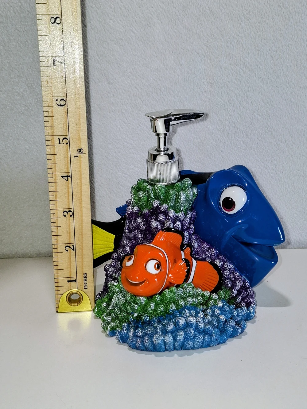 Rare Disney Blue Dory and Orange Nemo  Soap Dispenser